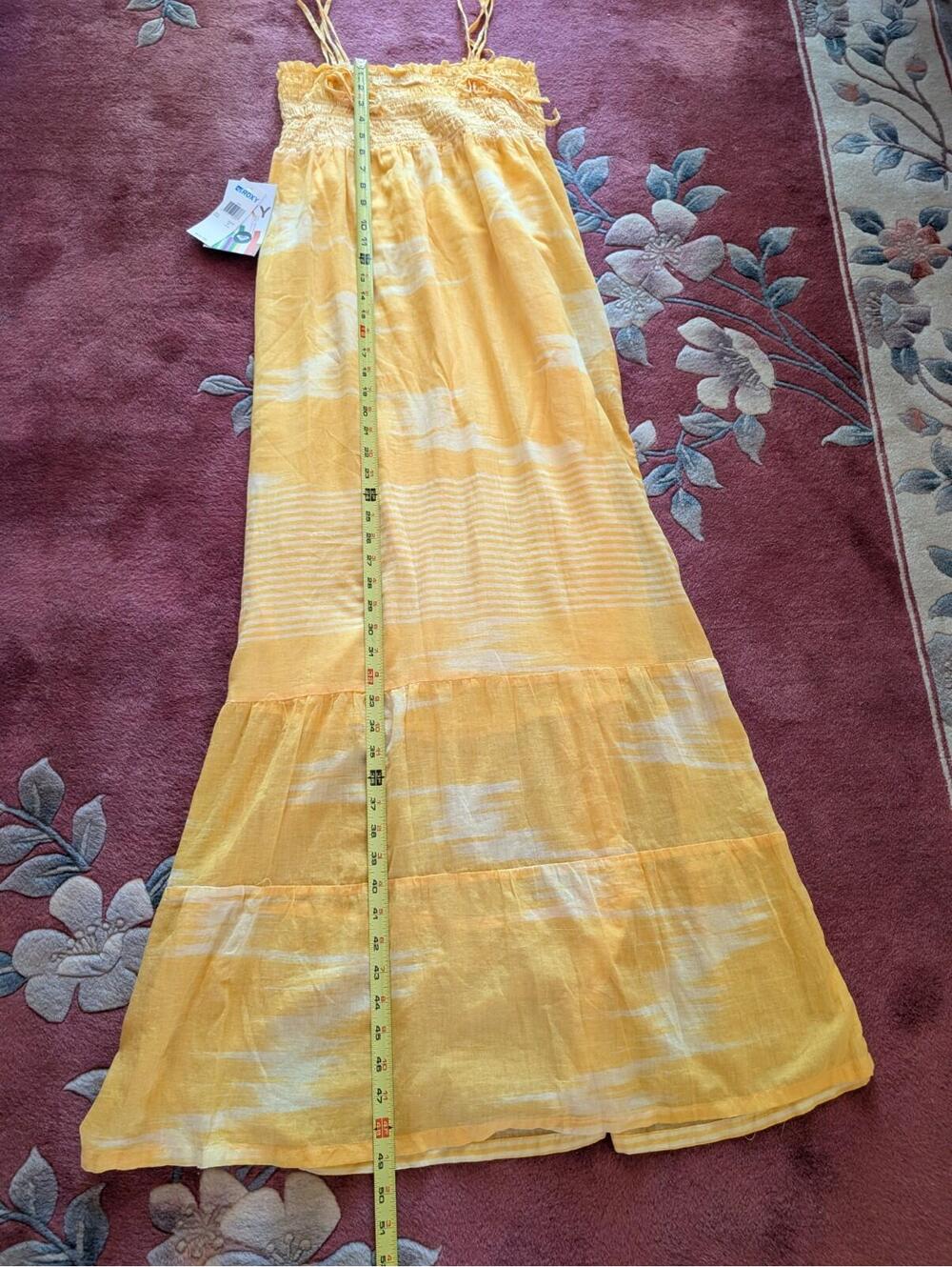 Roxy Yellow and White Tie-Dye Maxi Sundress - Picture 9 of 9
